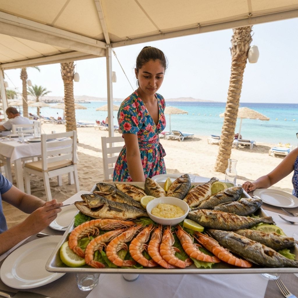 المأكولات البحرية الطازجة